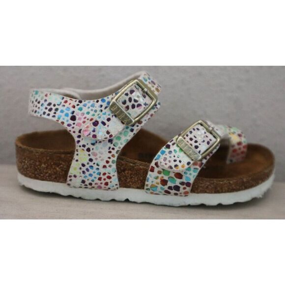 Birkenstock  Girls' Sz 24 US 6-6.5 White Taormina Mosaic Sandals - Picture 6 of 11